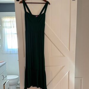 Reformation Deep Emerald Green Maxi Dress